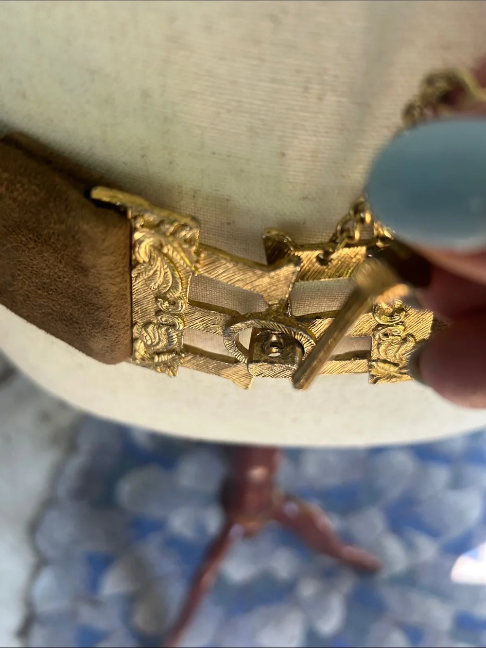 Vintage Tan Suede Belt